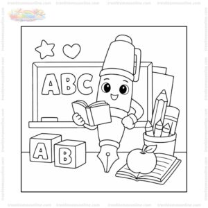 Tranh tô màu bút mực và bảng chữ cái