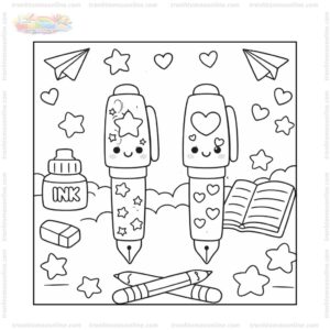 Tranh tô màu bút mực trang trí ngôi sao