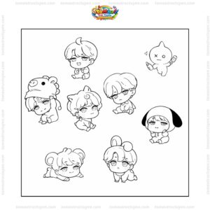 Tranh tô màu BTS chibi