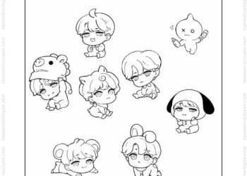 Tranh tô màu BTS chibi