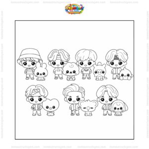 Tranh tô màu BTS cho bé