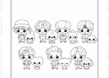 Tranh tô màu BTS cho bé