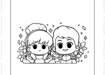 Hình tô màu công chúa Lọ Lem chibi