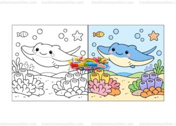 tô màu cá đuối