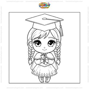 Tranh tô màu Anna tốt nghiệp