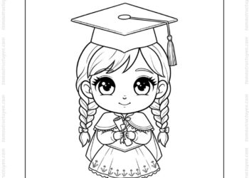 Tranh tô màu Anna tốt nghiệp