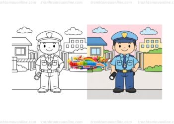 tranh tô màu bác bảo vệ