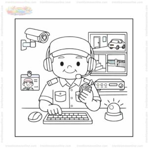 Tranh tô màu bác bảo vệ kiểm tra camera Tranh tô màu bác bảo vệ kiểm tra camera