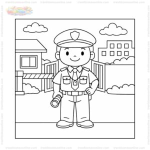 Tranh tô màu bác bảo vệ trước cổng công ty Tranh tô màu bác bảo vệ trước cổng công ty