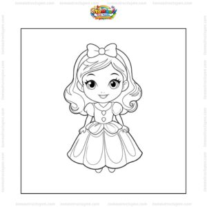 Tranh tô màu công chúa Bạch Tuyết cute