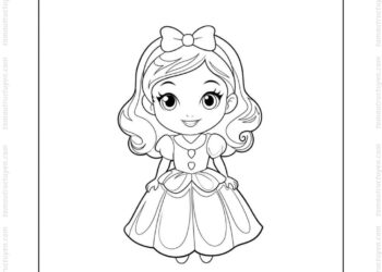 Tranh tô màu công chúa Bạch Tuyết cute