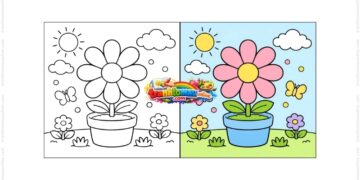 tranh tô màu bông hoa 8 cánh