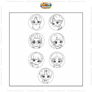 Tranh tô màu BTS cute