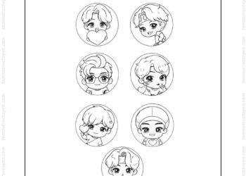 Tranh tô màu BTS cute