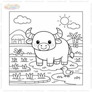 Tranh tô màu con trâu ngoài đồng ruộng Tranh tô màu con trâu ngoài đồng ruộng