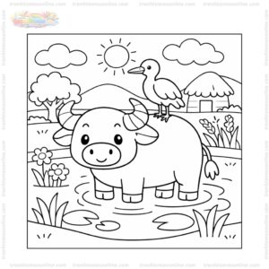 Tranh tô màu con trâu và con cò Tranh tô màu con trâu và con cò