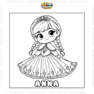 Tranh tô màu công chúa Anna cute