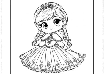 Tranh tô màu công chúa Anna cute