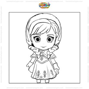 Tranh tô màu công chúa Anna đơn giản