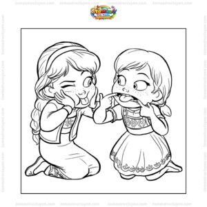 Tranh tô màu công chúa Anna và Elsa