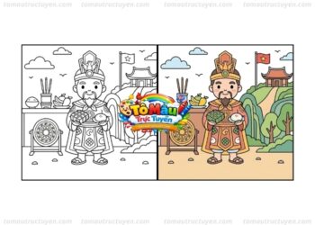 tranh tô màu giỗ tổ hùng vương