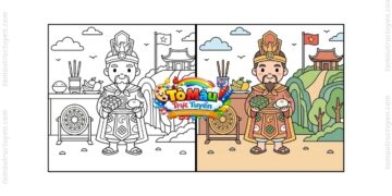 tranh tô màu giỗ tổ hùng vương