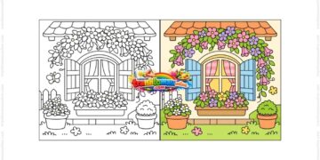 tranh tô màu hoa dây leo