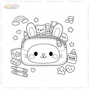 Tranh tô màu hộp bút đáng yêu