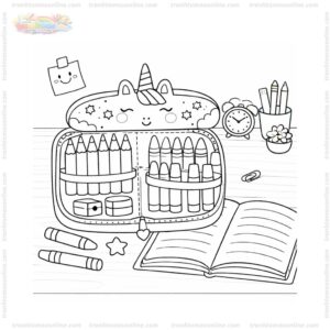 Tranh tô màu hộp bút dễ thương