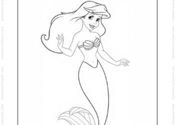 Tranh tô màu nàng tiên cá Ariel