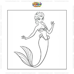 Tranh tô màu nàng tiên cá Elsa