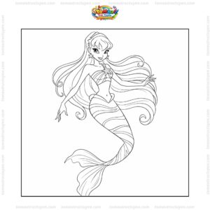 Tranh tô màu nàng tiên cá Winx