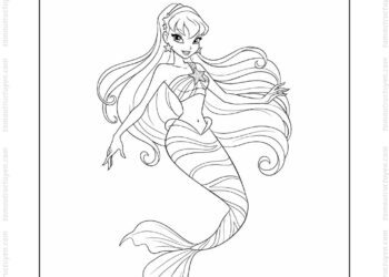 Tranh tô màu nàng tiên cá Winx