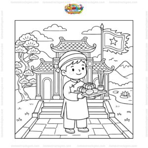 Tranh tô màu ngày giỗ tổ 10/3