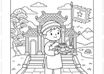 Tranh tô màu ngày giỗ tổ 10/3