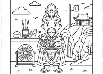 Tranh tô màu ngày giỗ tổ Hùng Vương