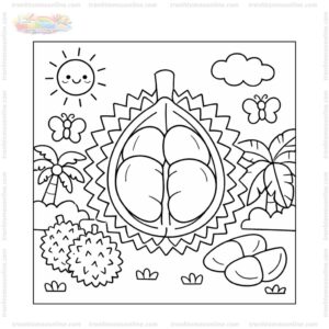 Tranh tô màu quả sầu riêng bổ đôi Tranh tô màu quả sầu riêng bổ đôi