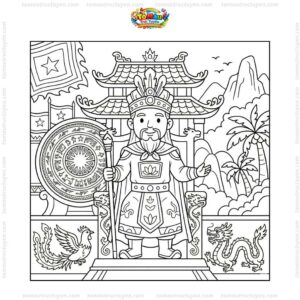 Tranh tô màu vua Hùng