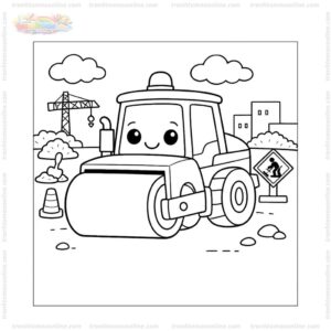 Tranh tô màu xe lu cho bé Tranh tô màu xe lu cho bé