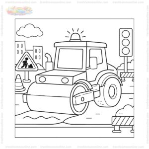 Tranh tô màu xe lu đường phố Tranh tô màu xe lu đường phố