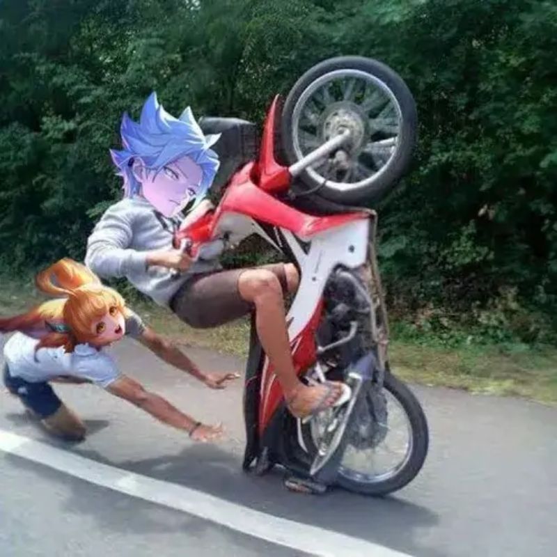 99+ meme liên quân hài hước, lầy lội cực hot 2026 19 nakroth và aya dạo phố trên xe wave