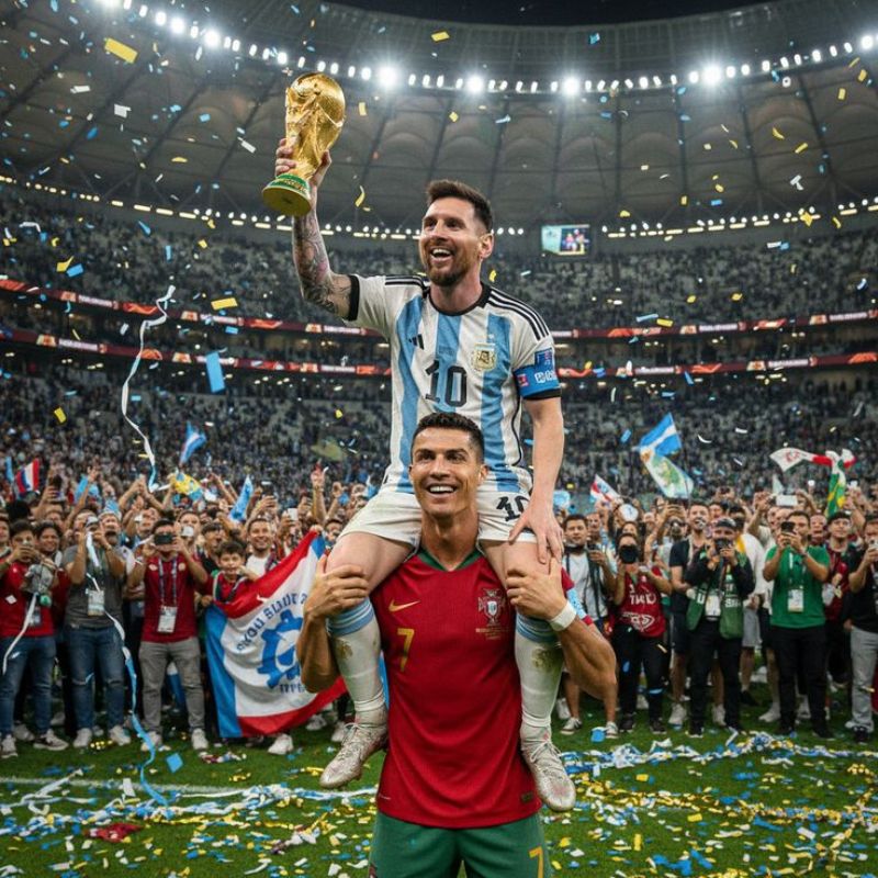 169+ Messi meme hài hước mới nhất, từ sân cỏ đến đời thường 11 Ronaldo cõng messi