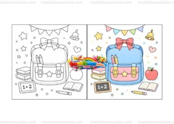 tô màu cặp sách