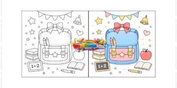 tô màu cặp sách