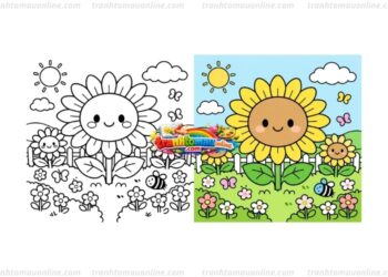 tô màu hoa hướng dương