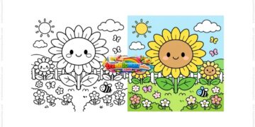 tô màu hoa hướng dương