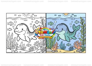 tô màu khủng long mosasaurus