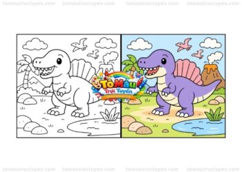 tô màu khủng long spinosaurus