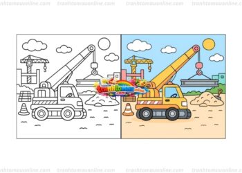 tô màu xe cần cẩu