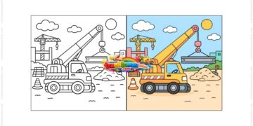 tô màu xe cần cẩu